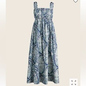 J. Crew Gathered cotton-poplin midi dress in oversized paisley